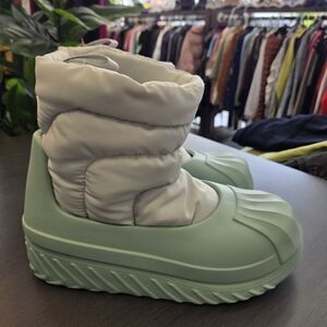 adidas Mint Green and White Winter Boots